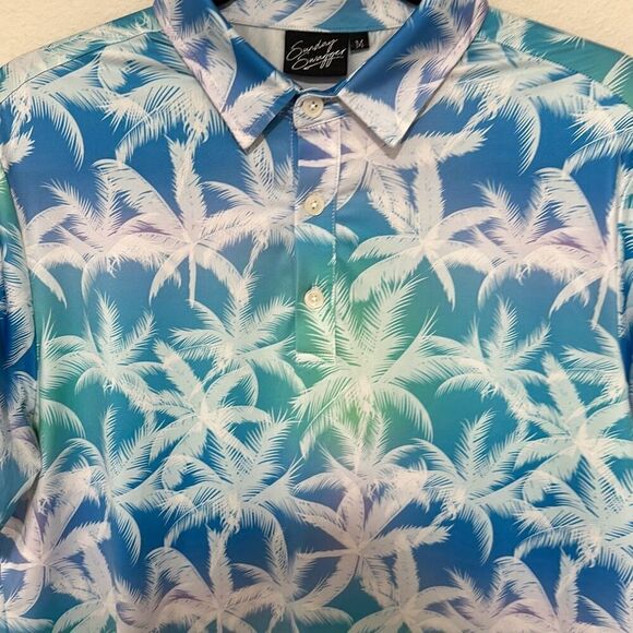 Sunday Swagger Mens Multicolor‎ Collared Short Sleeve Button Up Shirts Medium - Picture 2 of 7